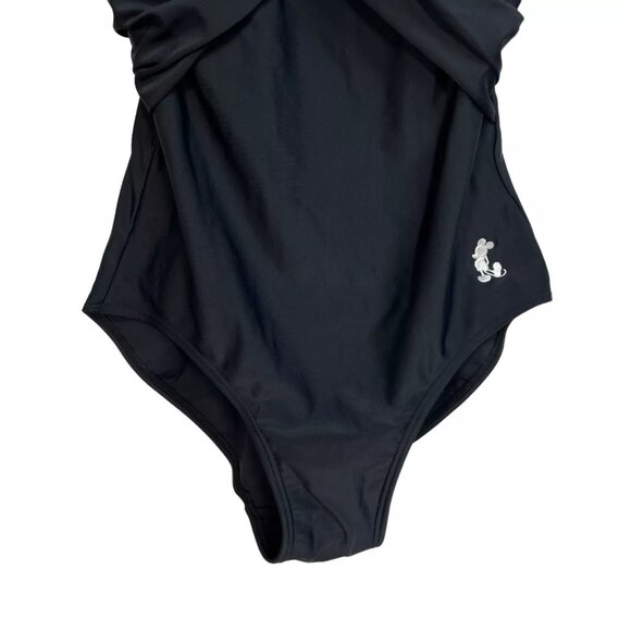 Disney Parks Black Mickey Mouse Adjustable Strap One Piece Swimsuit Size S - Picture 3 of 16